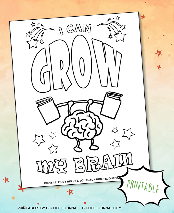 I can grow my brain printable